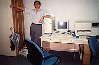 Денис на работе, август 2000